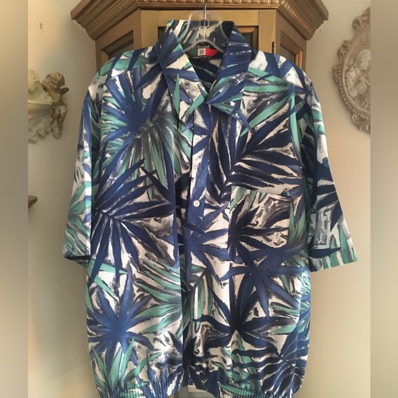 D’Accord mens Henley tropical print elastized waist size XL - Picture 1 of 4